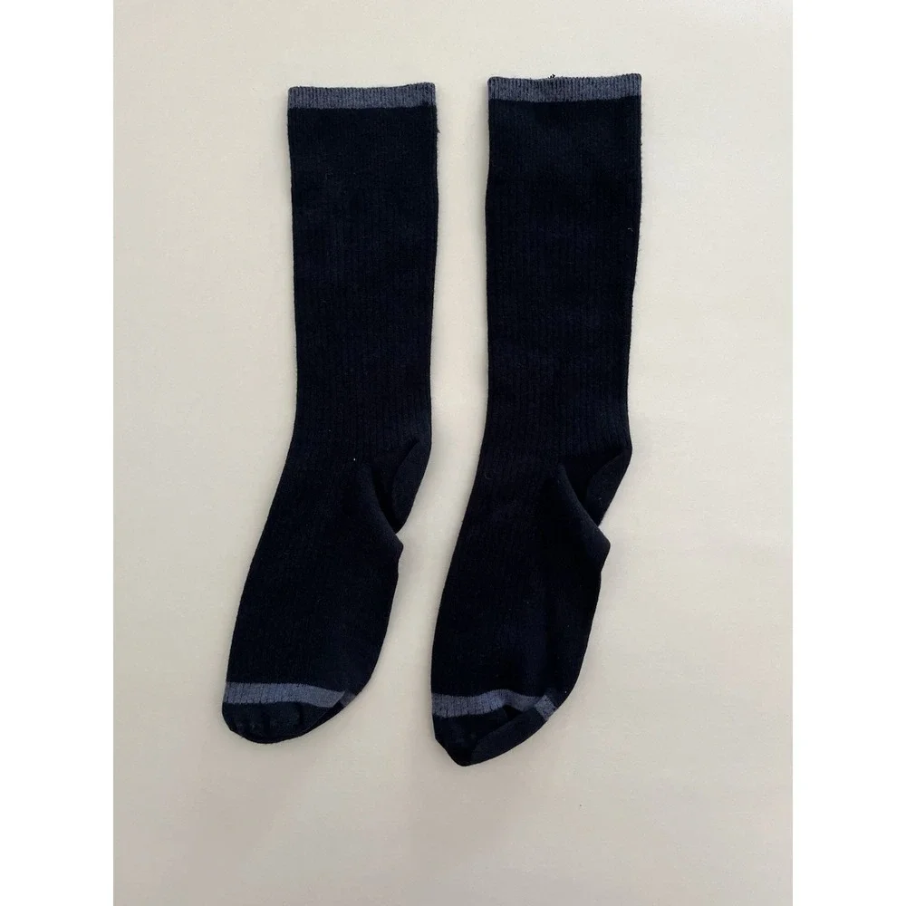 Nautica Men's Crew Socks - 4 Pair Lot - Ribbed Black x2, Navy Blue, Khaki